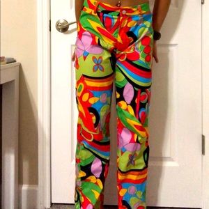 colorful straight leg pants